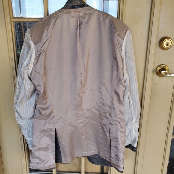 Hugo Boss Stretch Charcoal Plaid Sport Coat Mens Size 44L Wool Blend 3 Button - Picture 11 of 13